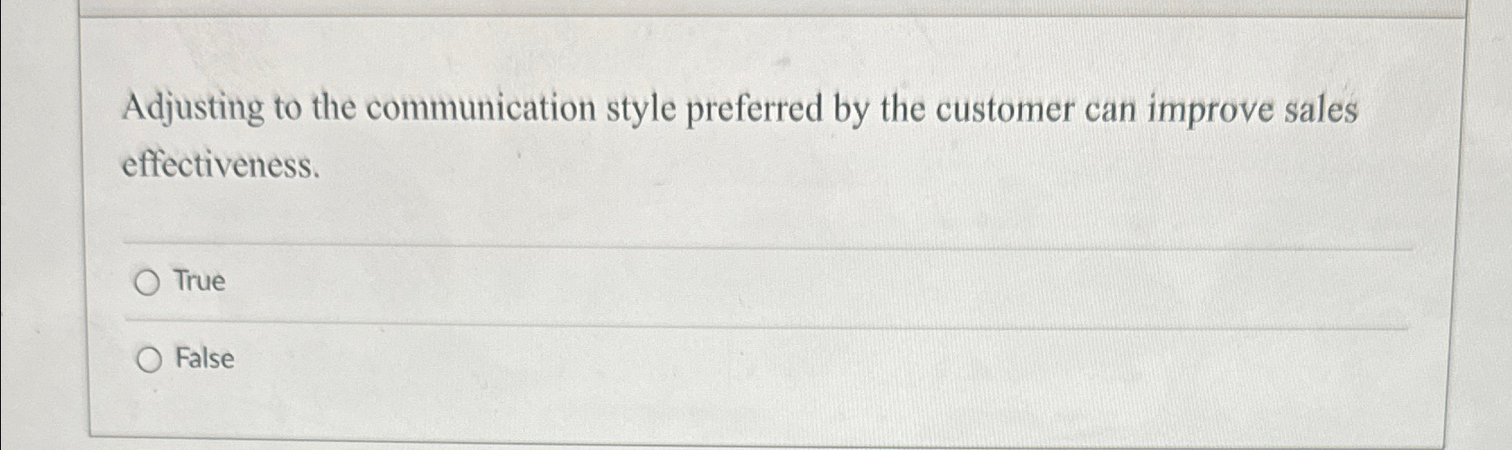 Solved Adjusting to the communication style preferred by the | Chegg.com