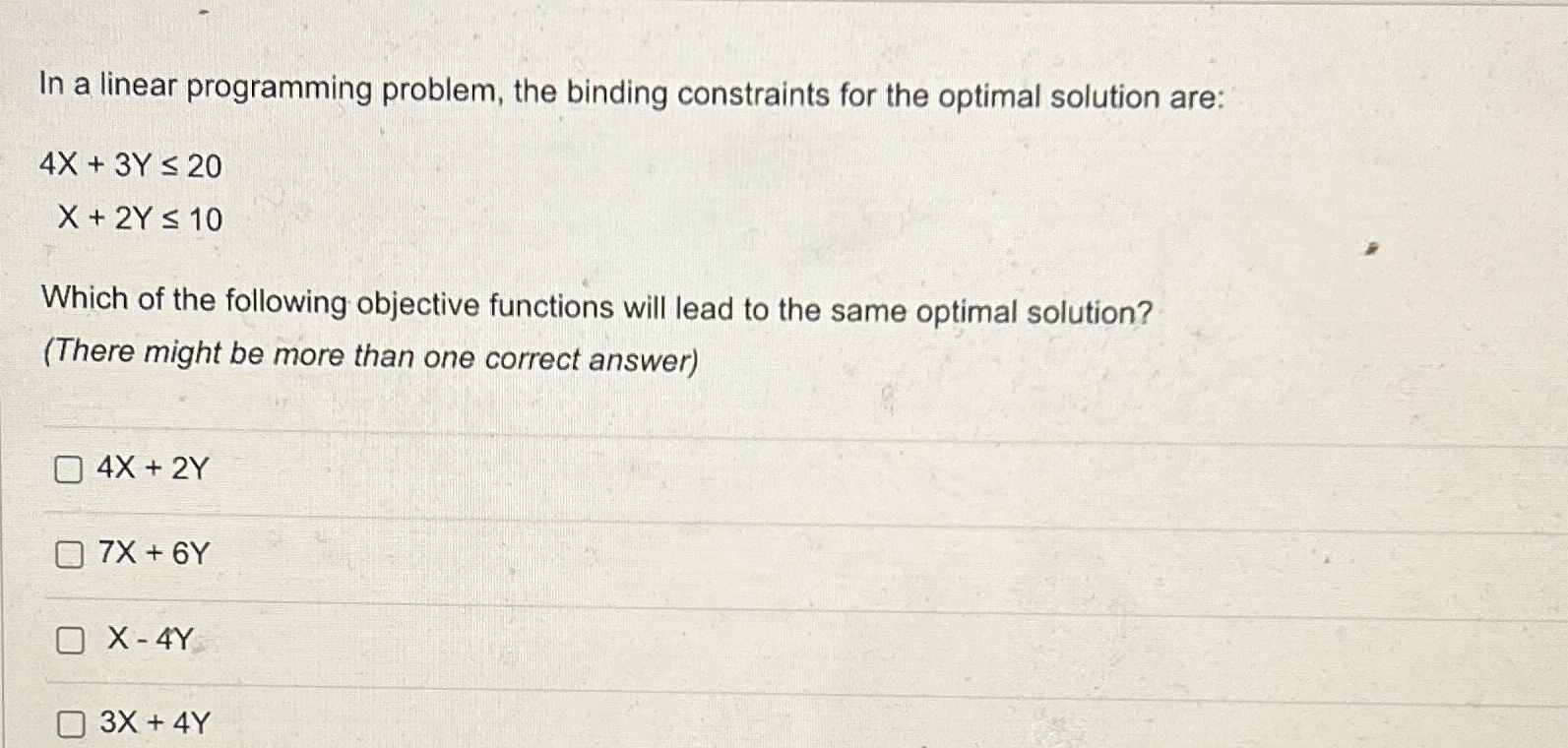 Solved In a linear programming problem, the binding | Chegg.com