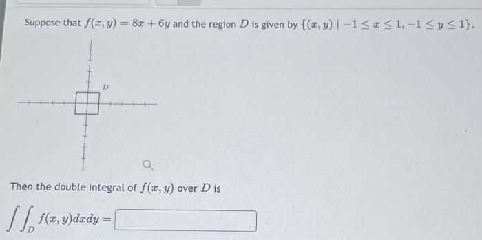 Solved Suppose That F X Y 8x 6y And The Region D Is Given