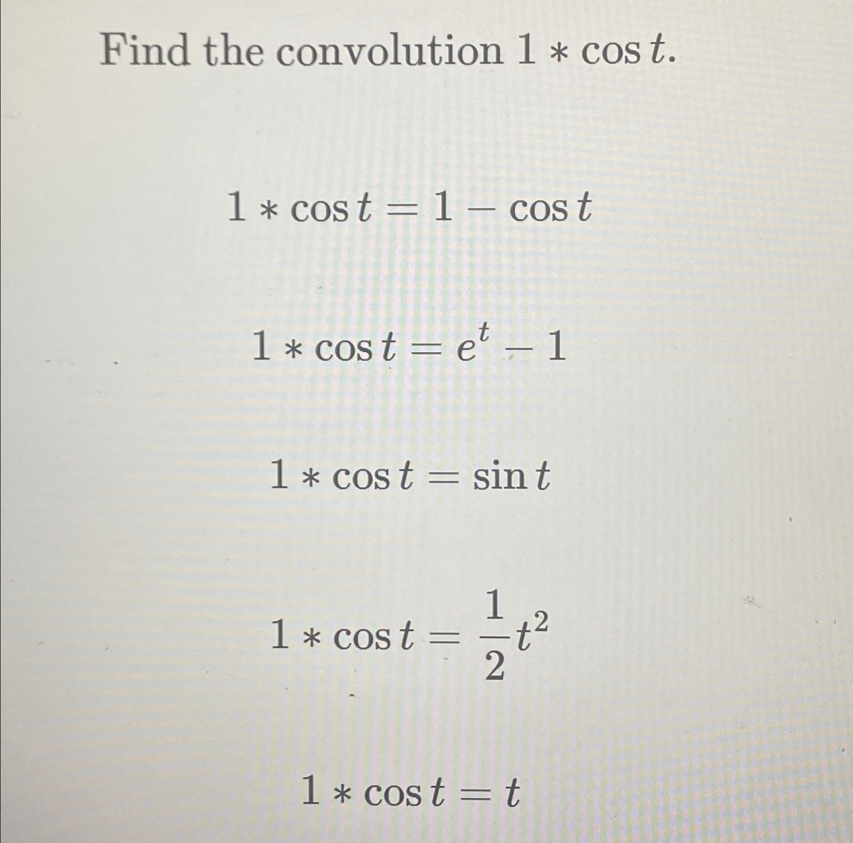 Find the convolution | Chegg.com