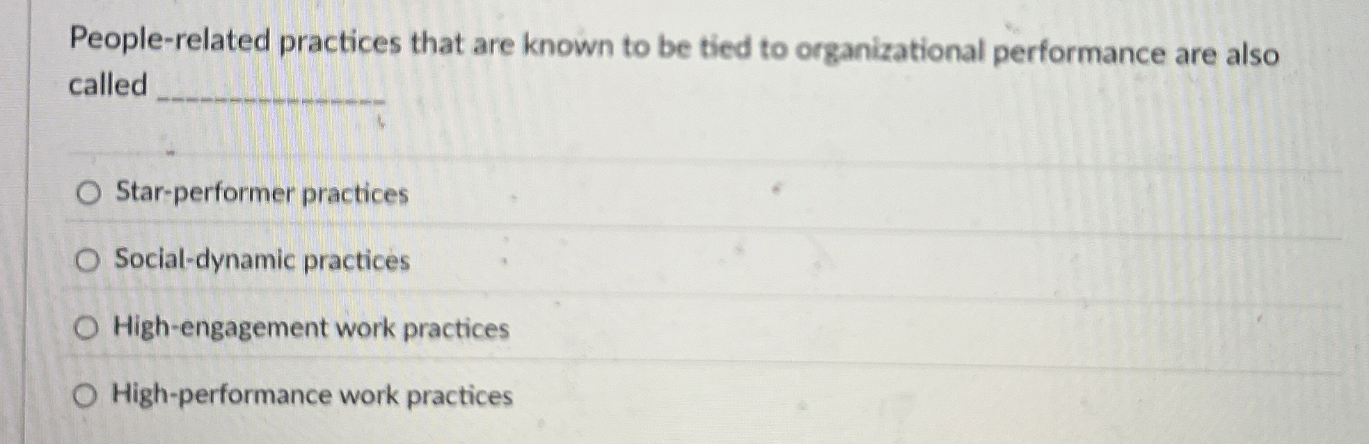 Solved People-related practices that are known to be tied to | Chegg.com