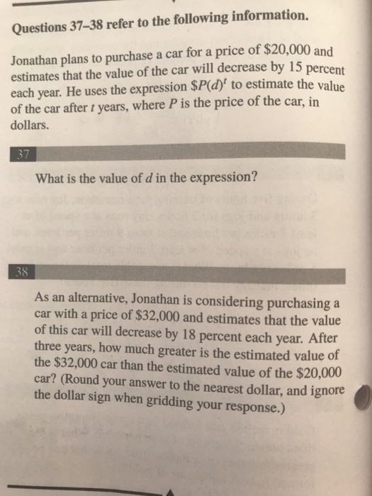 Solved Questions 37-38 refer to the following information. | Chegg.com