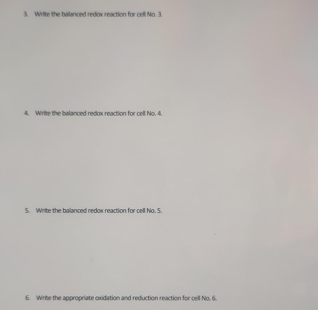 Solved ELECTROCHEMISTRY PreLab please read! As usual,
