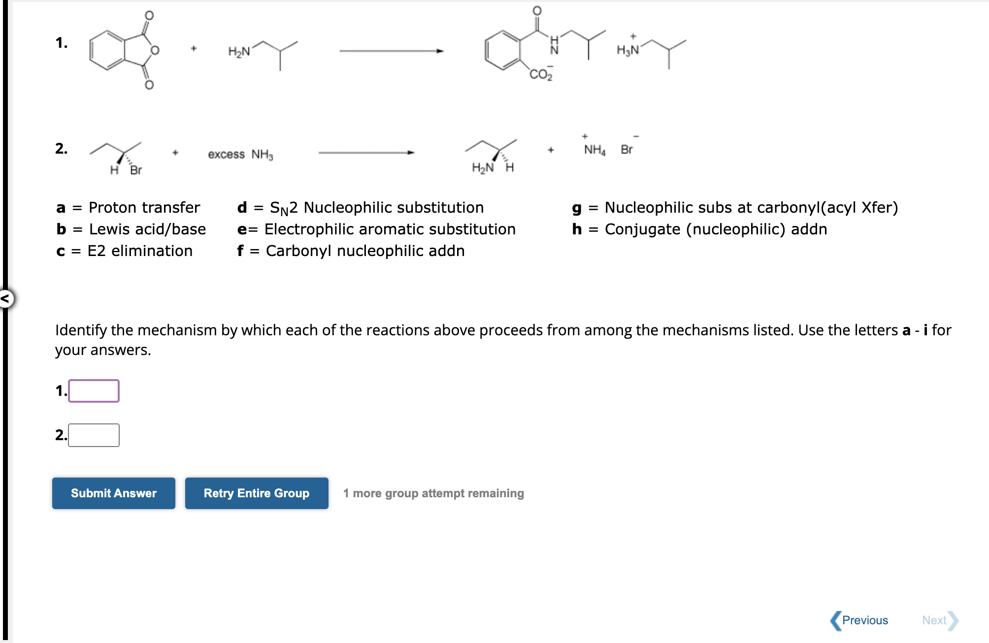 Solved Identify the mechanism by which each of the reactions | Chegg.com