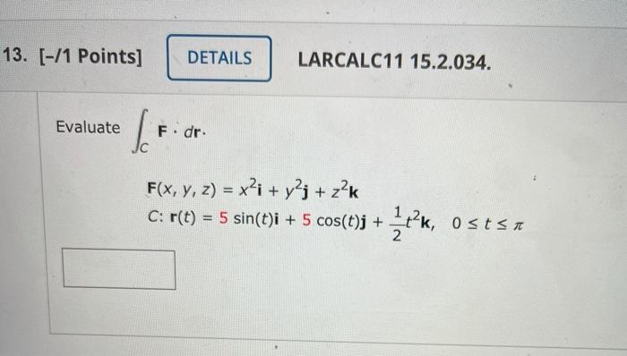 Solved 13 1 Points Details Larcalc11 15 2 034 Evalu Chegg Com