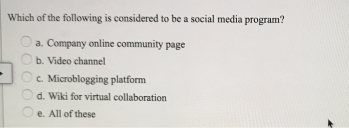 Solved Which of the following is considered to be a social | Chegg.com