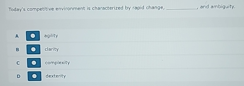 Solved Today's competitive environment is characterized by | Chegg.com
