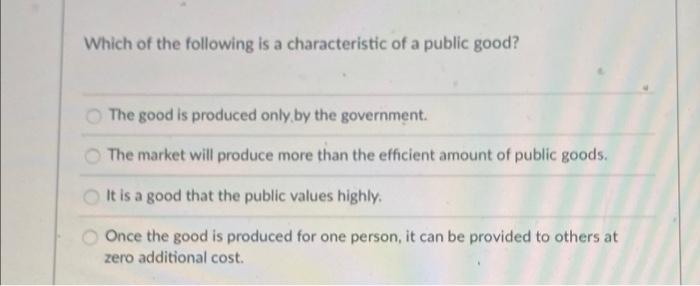 Solved Which of the following is a characteristic of a | Chegg.com