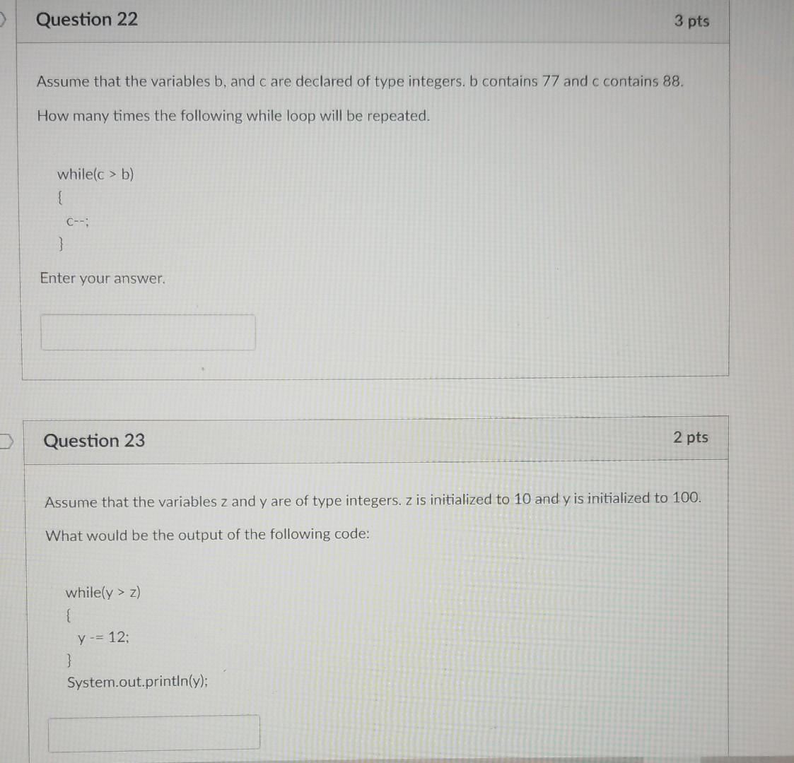 Solved Question 21 3 pts The following for loop is suppose | Chegg.com