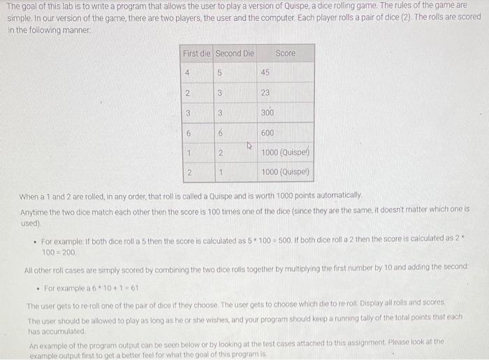 Solved The goal of this lab is to write a program that | Chegg.com