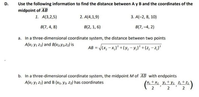 Solved Use The Following Information To Find The Distance | Chegg.com