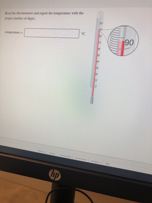 Solved Read The Thermometer And Report The Temperature With | Chegg.com