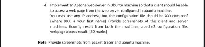 Solved 4. Implement an Apache web server in Ubuntu machine | Chegg.com