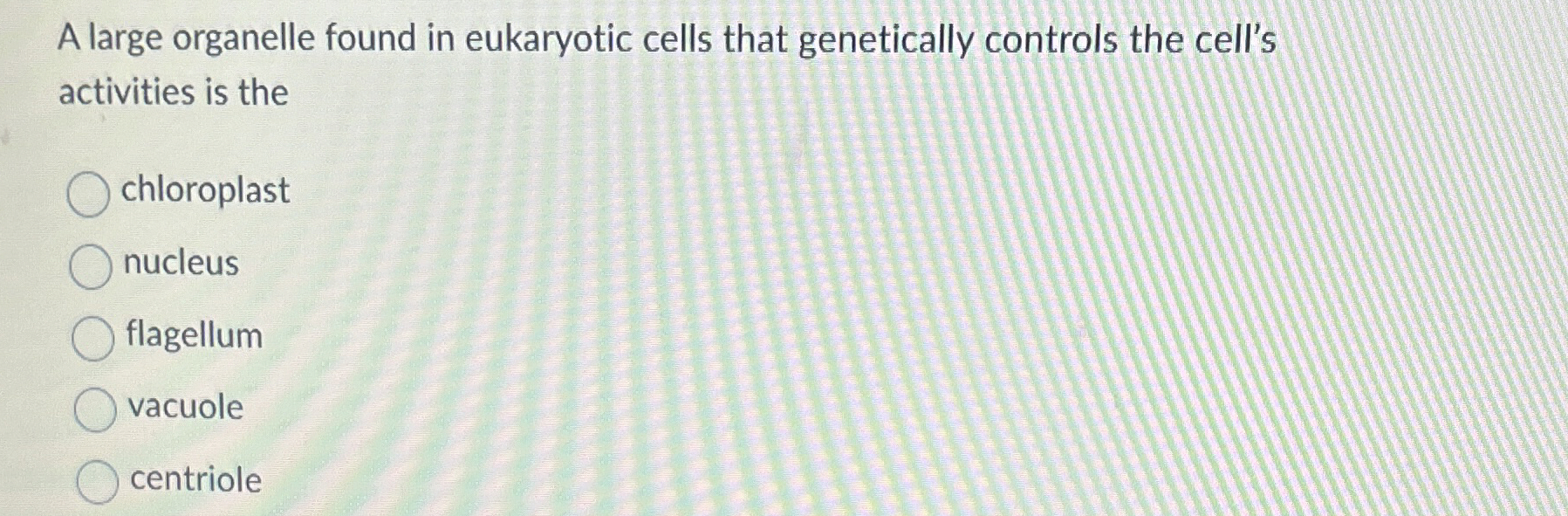 Solved A large organelle found in eukaryotic cells that | Chegg.com