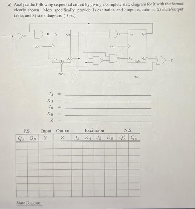 Solved (a) Analyze the following sequential circuit by | Chegg.com