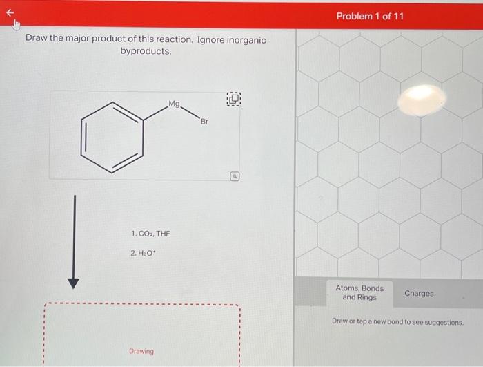 Solved Problem 1 of 11 Draw the major product of this | Chegg.com
