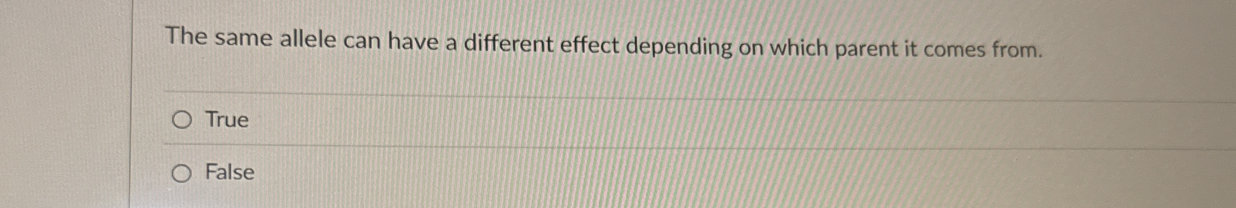 Solved The same allele can have a different effect depending | Chegg.com