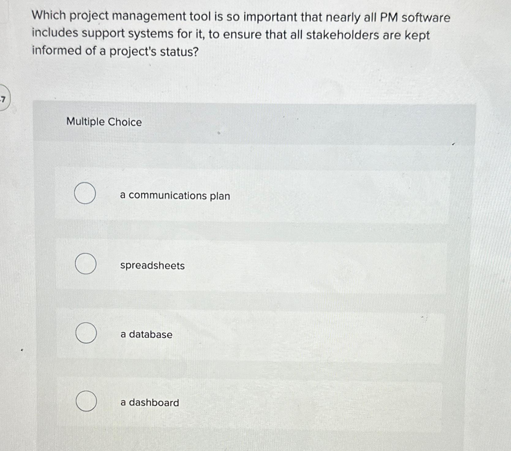 Solved Which project management tool is so important that | Chegg.com