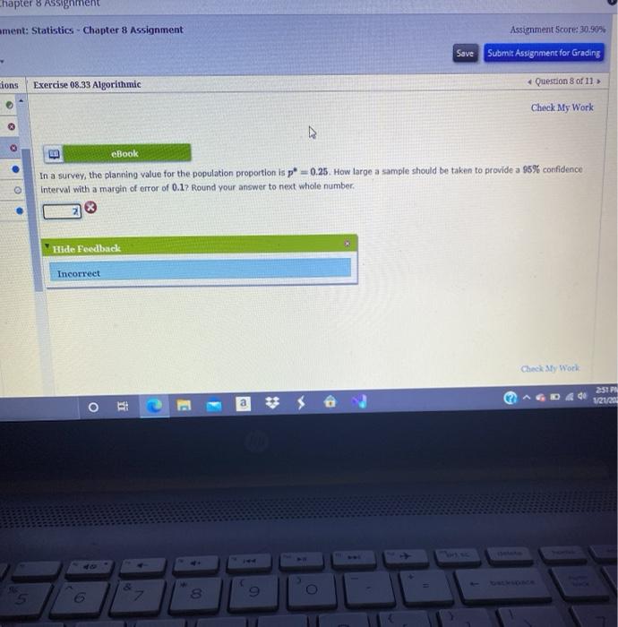 Solved Chapter 8 Assignment ament: Statistics - Chapter 8 | Chegg.com