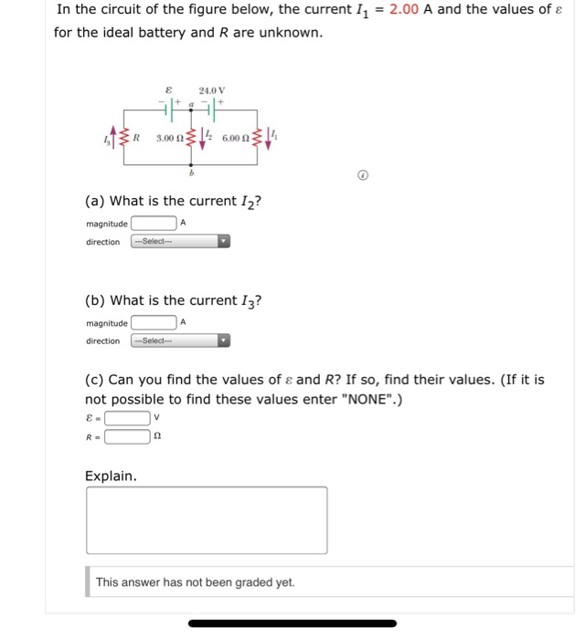 Solved In the circuit of the figure below, the current I1 = | Chegg.com