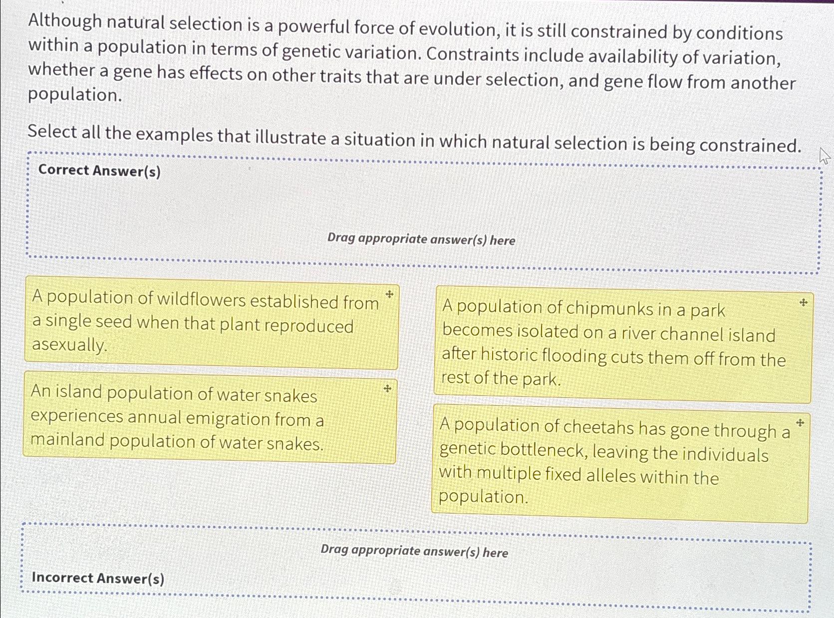 Solved Although natural selection is a powerful force of | Chegg.com
