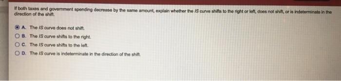 Solved both taxes and government spending decrease by the | Chegg.com