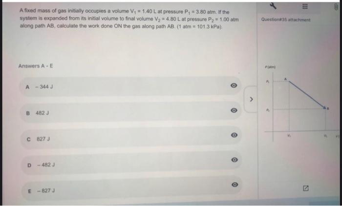 Solved A Fixed Mass Of Gas Initially Occupies A Volume V Chegg Com