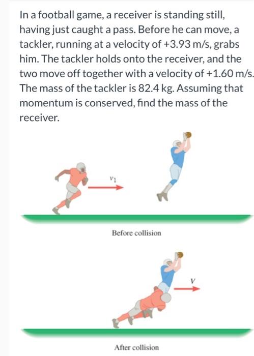 Solved In a football game, a receiver is standing still, | Chegg.com