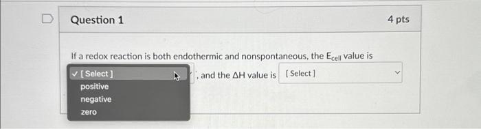 Solved Question 1 4 pts If a redox reaction is both | Chegg.com