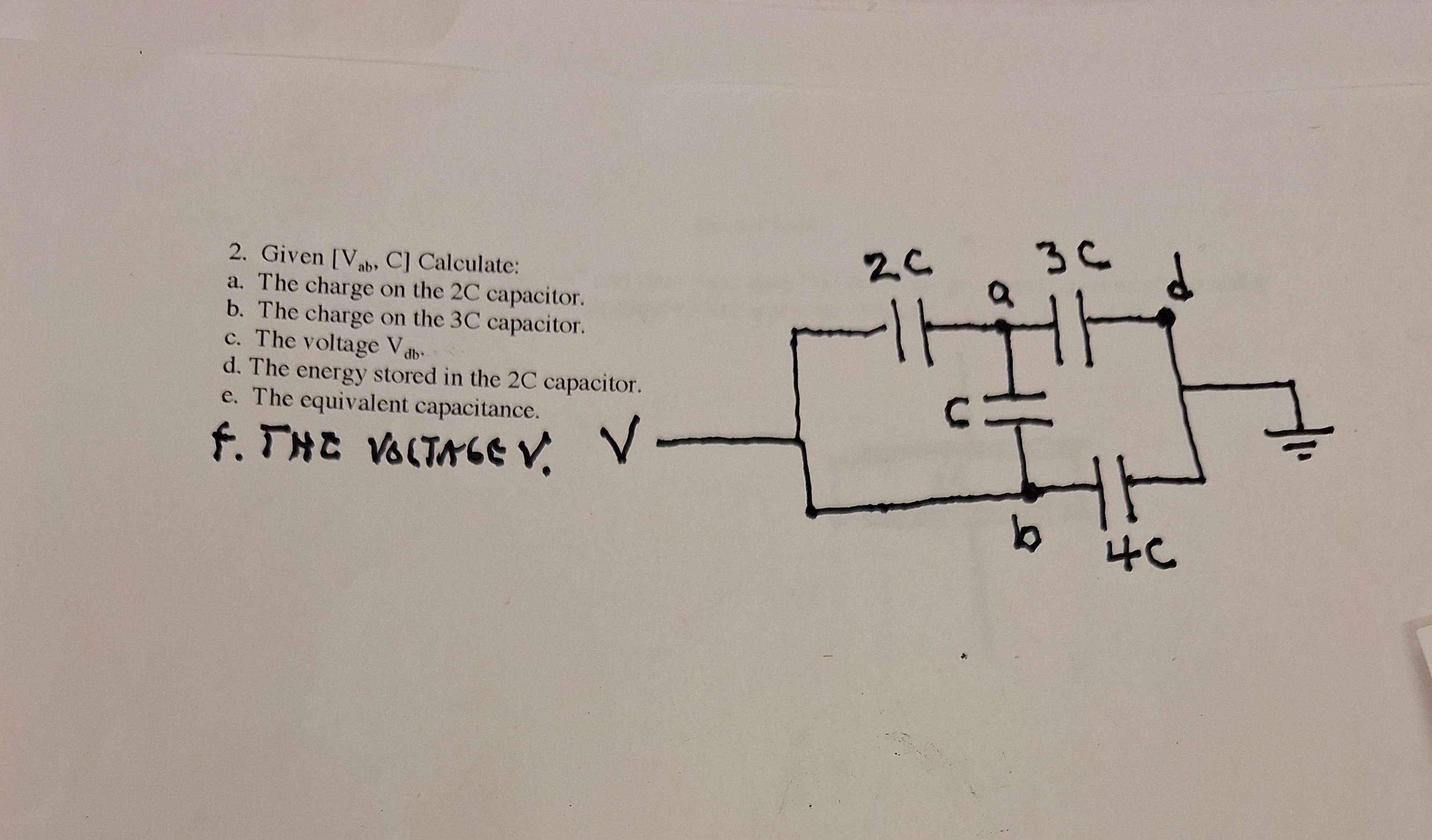 Solved Given Vab,C ﻿Calculate:a. ﻿The charge on the 2C | Chegg.com