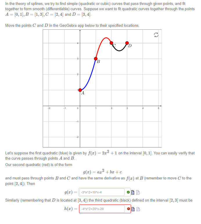 Solved In the theory of splines, we try to find simple | Chegg.com