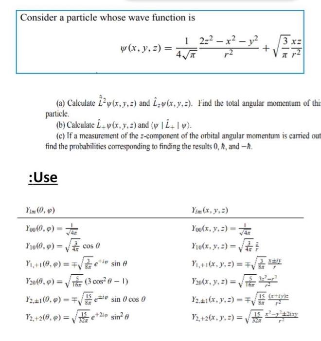 Solved Consider A Particle Whose Wave Function Is | Chegg.com