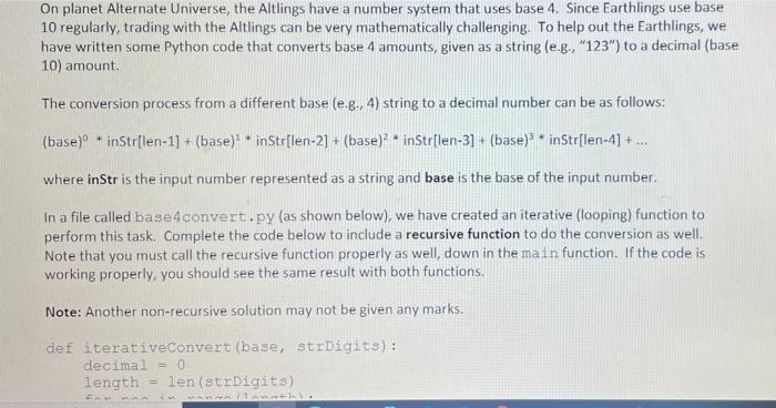 Solved On planet Alternate Universe, the Altlings have a | Chegg.com