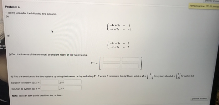 Solved Problem 4. (1 point Consider the following two | Chegg.com