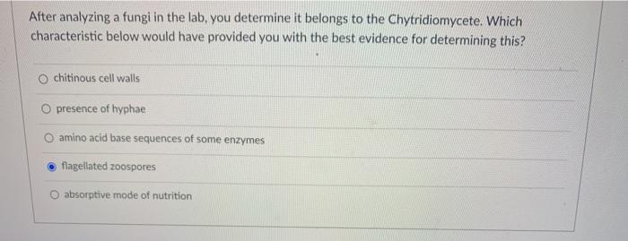 Solved After analyzing a fungi in the lab, you determine it | Chegg.com