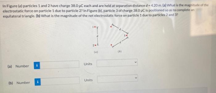 Solved In Figure (a) particles 1 and 2 have charge 38.0μC | Chegg.com