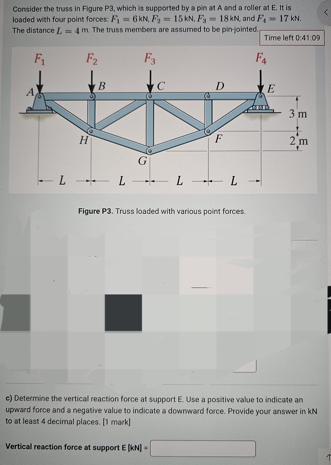 Solved Consider the truss in Figure P3, ﻿which is supported | Chegg.com