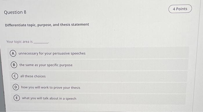 differentiate topic and thesis statement