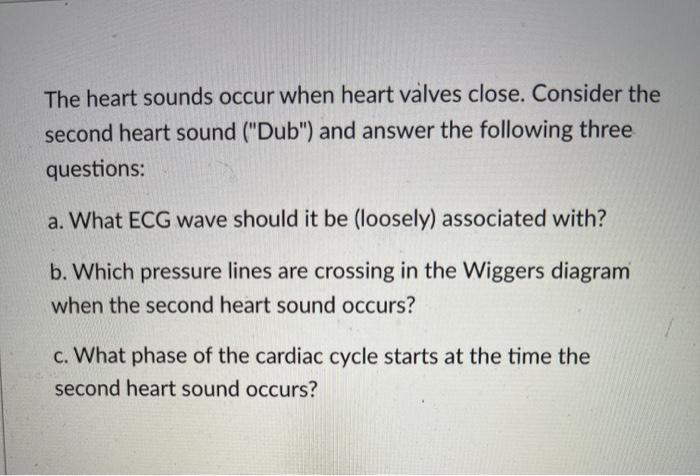 Solved The Heart Sounds Occur When Heart Valves Close Chegg Com   Image