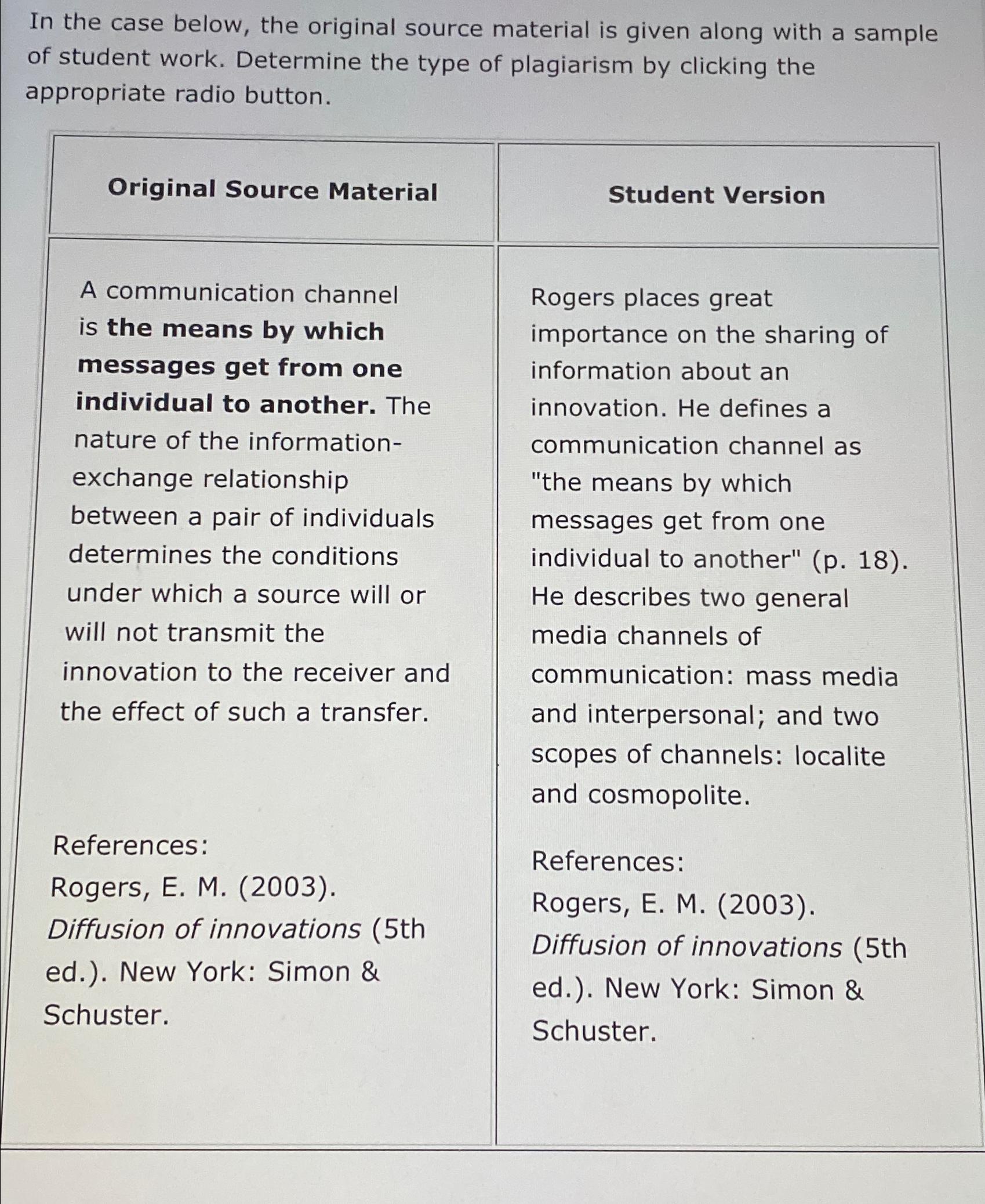 Solved In the case below, the original source material is | Chegg.com