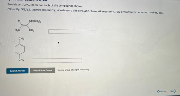 Provide an IUPAC name for each of the compounds | Chegg.com