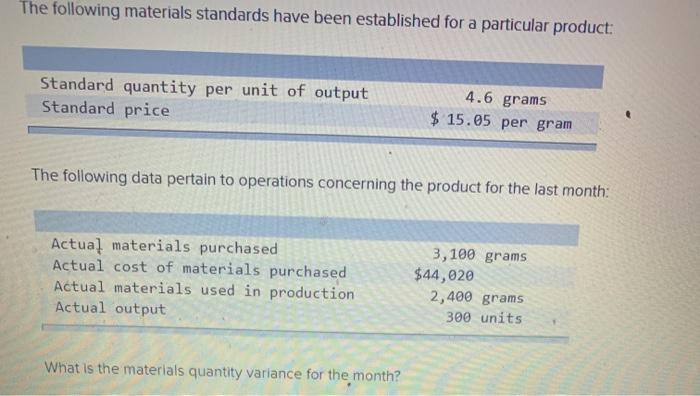 solved-the-following-materials-standards-have-been-chegg