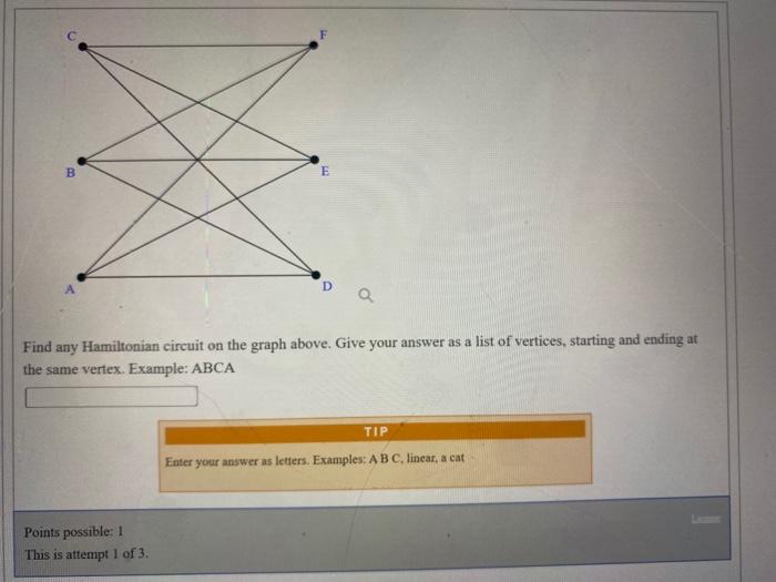 Solved B E D a Find any Hamiltonian circuit on the graph | Chegg.com