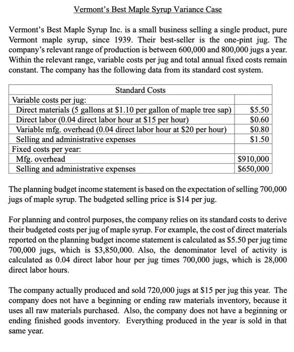 Solved Prepare a very detailed manufacturing cost variance