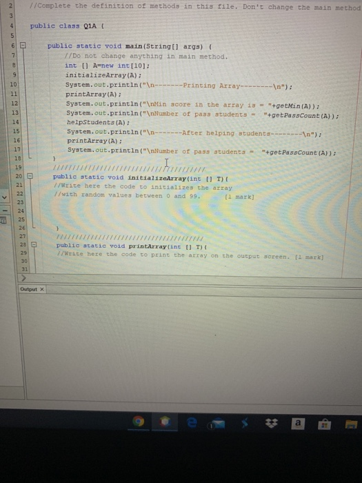 Solved 2 3 // Complete the definition of methods in this | Chegg.com