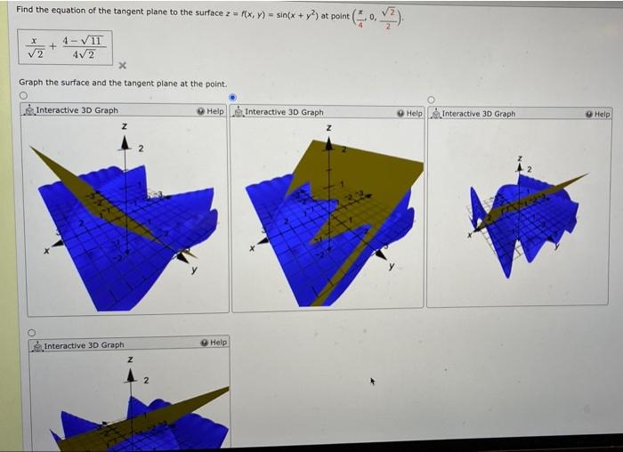 Solved Find The Equation Of The Tangent Plane To The Surface Chegg Com