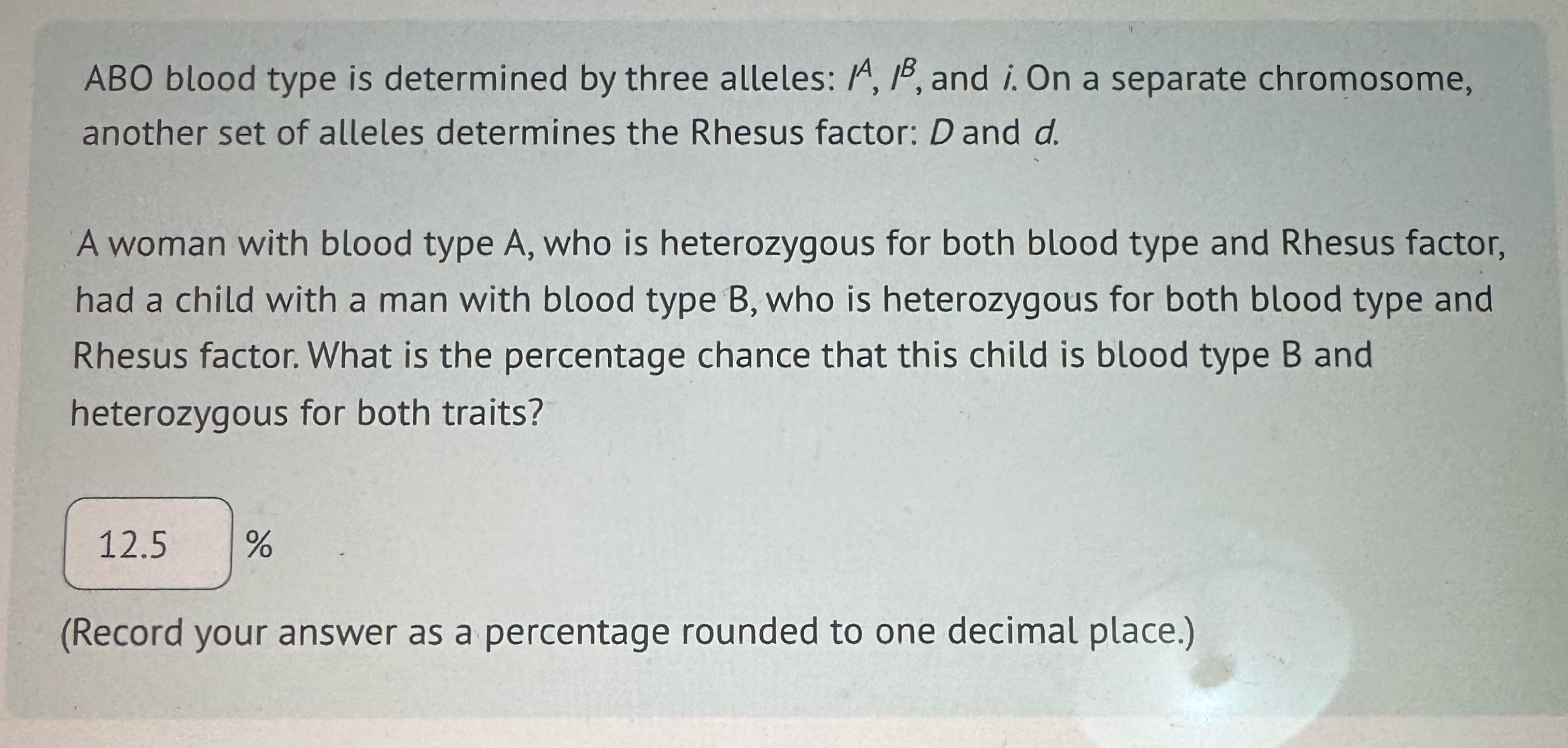 Solved ABO Blood Type Is Determined By Three Alleles: IA,IB, | Chegg.com