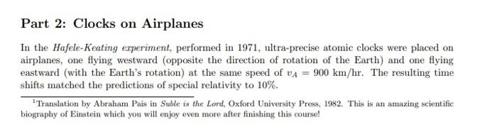 atomic clocks on airplanes experiment