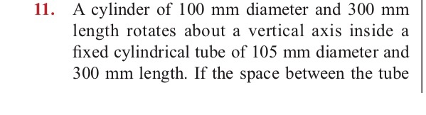 Solved 11. A cylinder of 100 mm diameter and 300 mm length | Chegg.com