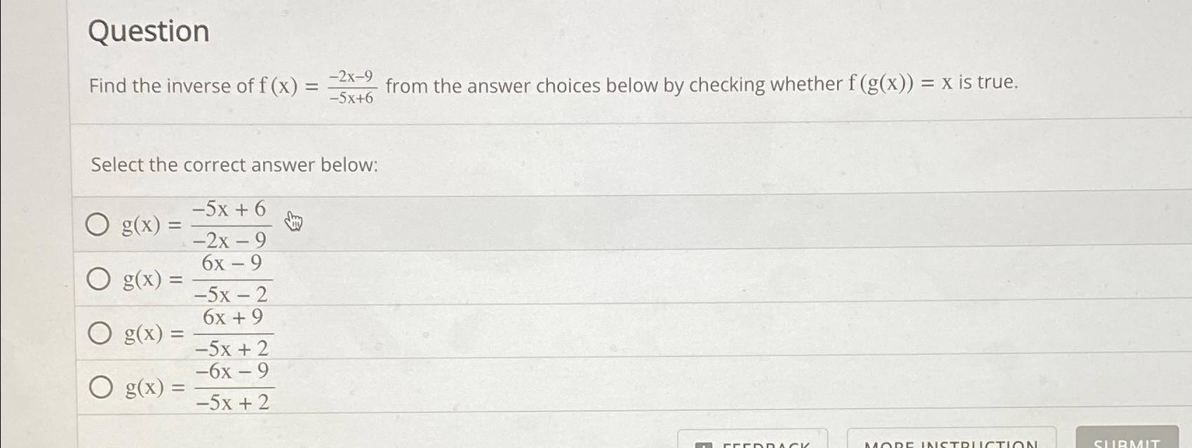 solved-questionfind-the-inverse-of-f-x-2x-9-5x-6-from-the-chegg